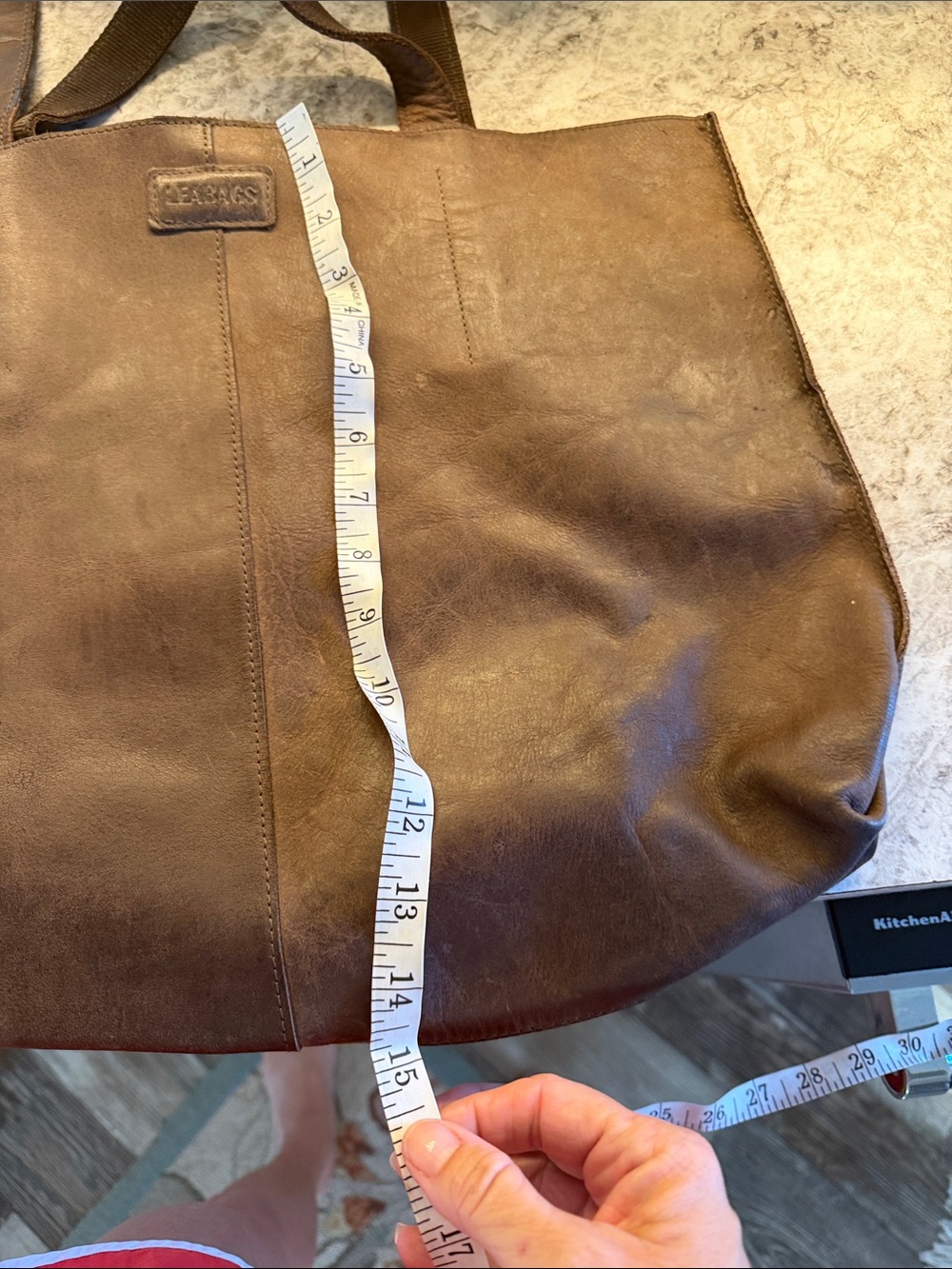 Classic Brown Leather Tote Bag - Unbranded - Picture 6 of 6